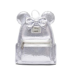 Platinum Sequin Women's Backpack, Stylish and Trendy for Everyday Fashion Use