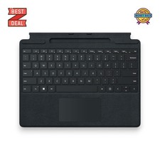 Microsoft Surface Pro Keyboard Alcantara Black w/ Pen Storage Pro 8/9/ Copilot