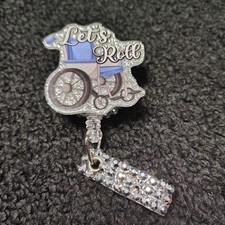 Let's Roll Funny Retractable Badge Holder Badge Reel Work Id Nurse Cna Id Holder
