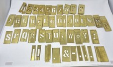 2 Inch Brass Interlocking Stencil Letters, 93 Pieces, Complete Alphabet