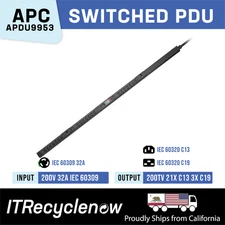 IEC 60309 32A Switched PDU 21x C13 3x C19 230V 7400VA APC APDU9953 Rack Zero U