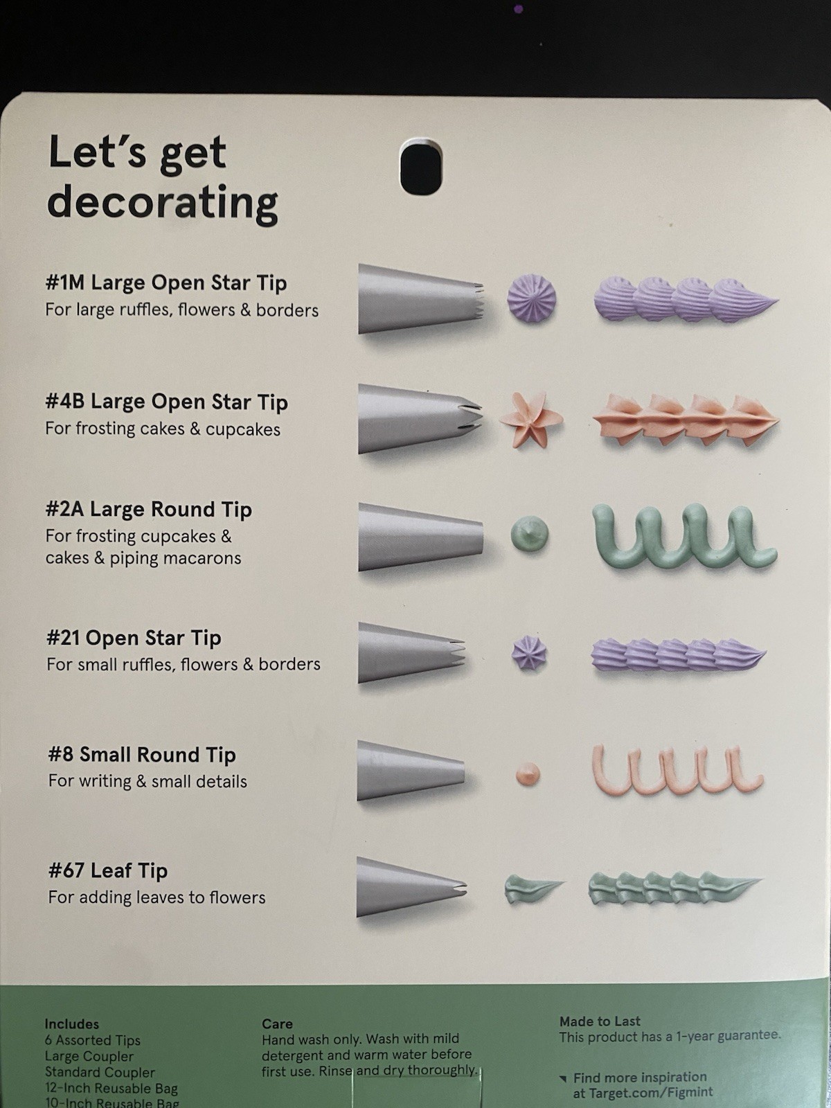 2 Pack Figmint 10pc Cake Decorating Set Clear Piping & Icing Bag with Tips New