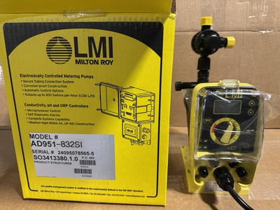 #ad LMI Chemical Metering Pump AD951 832SI 1 GPH 110 psi PVDF External Control $1425.00