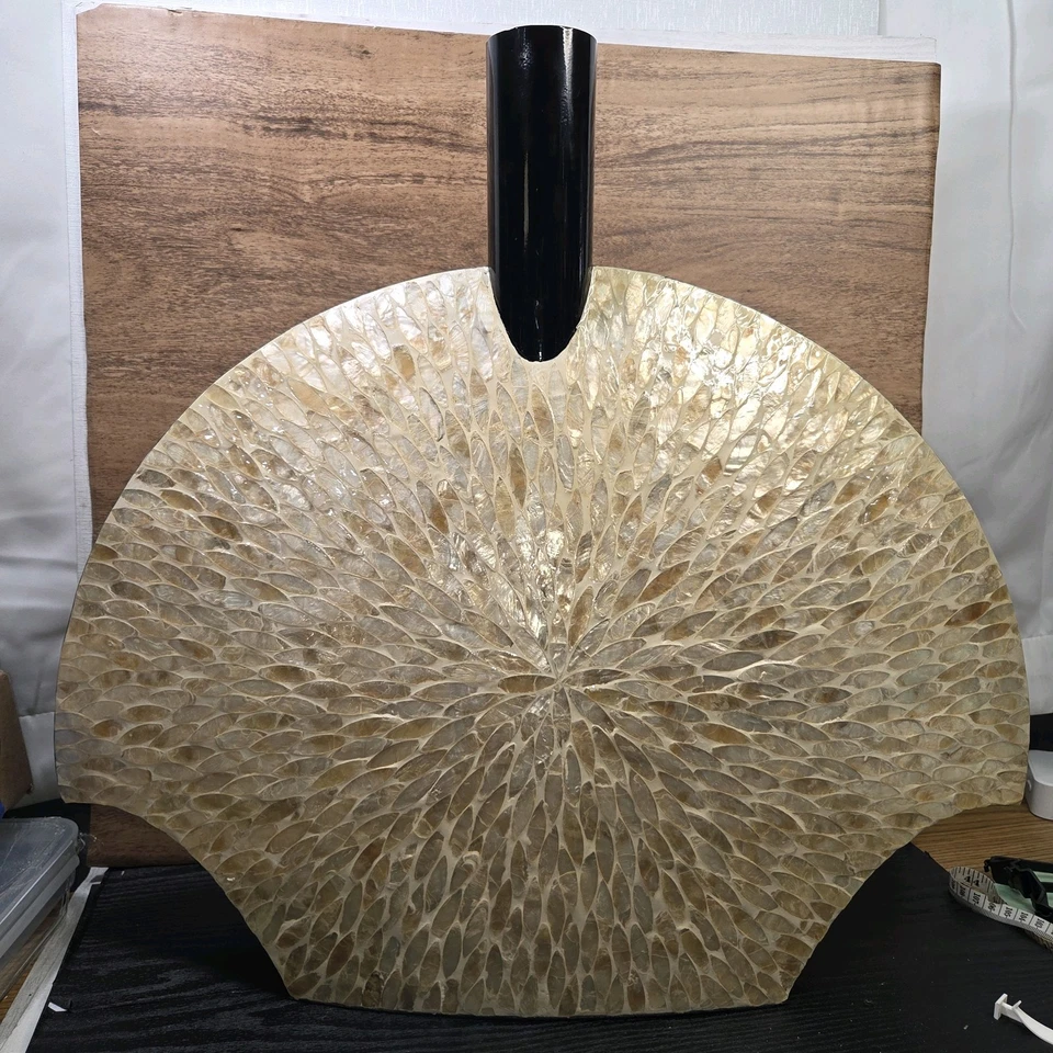 Strick & Bolton Funky Vase Dekor Buri Off-White Muschelvase 