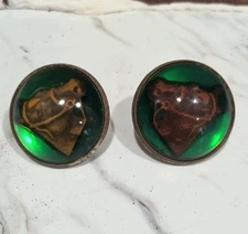 Collectible Horse Head Bridle Rosettes Pair Equestrian Farm Riding Chapman MN.