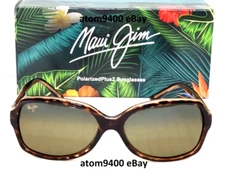 MAUI JIM CLOUD BREAK ~ WOMEN'S SUNGLASSES BROWN BRONZE TORTOISE FRAME GREEN LENS