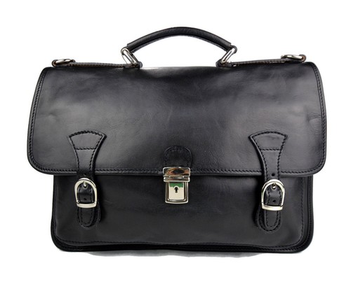 Borsa uomo donna cartella valigetta zaino uomo 24 ore vera pelle nero | eBay