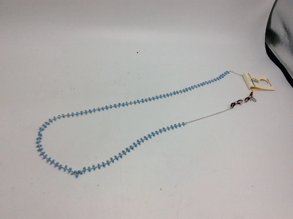 $39 Lucky Brand cadena soleada cuentas turquesa tono plata cadena de gafas B70t Foto 2 de 4