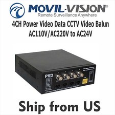 4CH Power Video Data CCTV Video Balun AC110V/AC220V to DC12V PVD-604B
