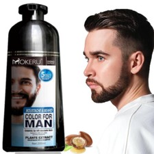 Instant Black Men Beard Hair Color Dye Tint Moustache Black Darkening Shampoo