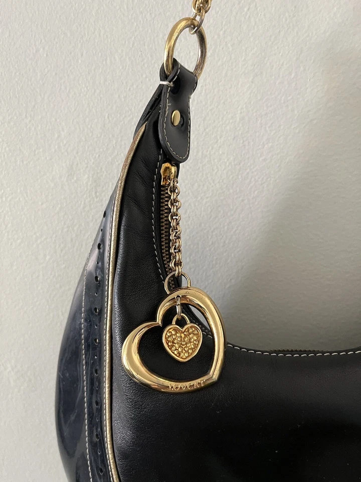 Bolso hobo grande de cuero negro LOVCAT PARIS Foto 2 de 4