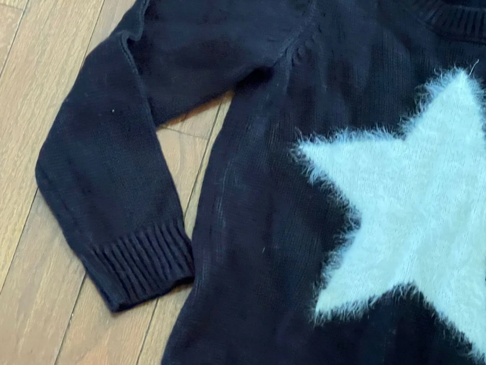 Nuevo Suéter Gymboree Niñas Negro con Estrella Difusa Blanca Talla Pequeña 5-6 S 5 6 Foto 4 de 4