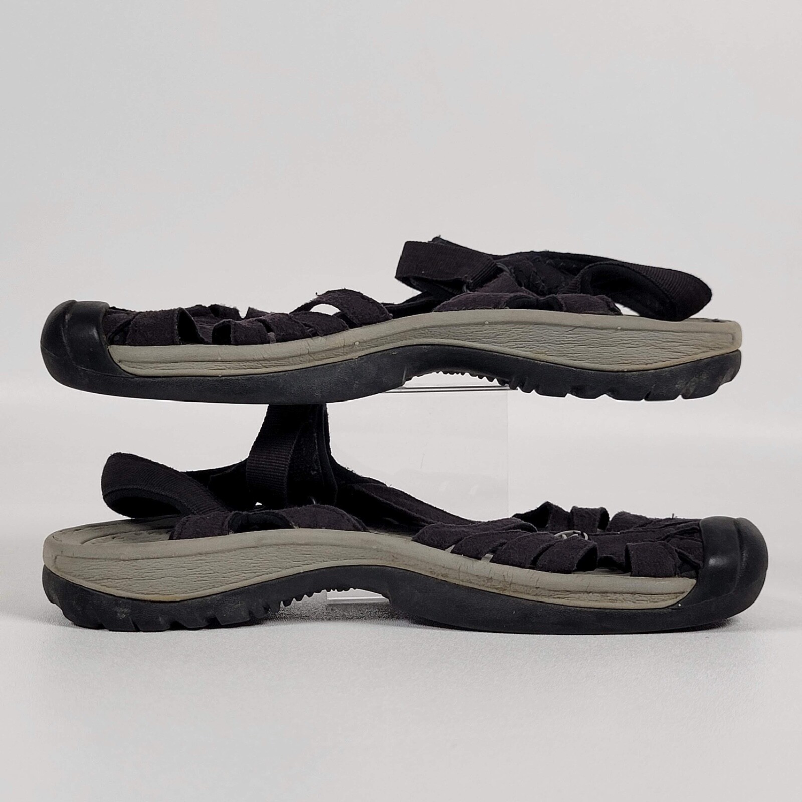 Sandali Keen Rose da donna taglia 9 5 US neri in pelle con cinturino trail escursionismo fiume