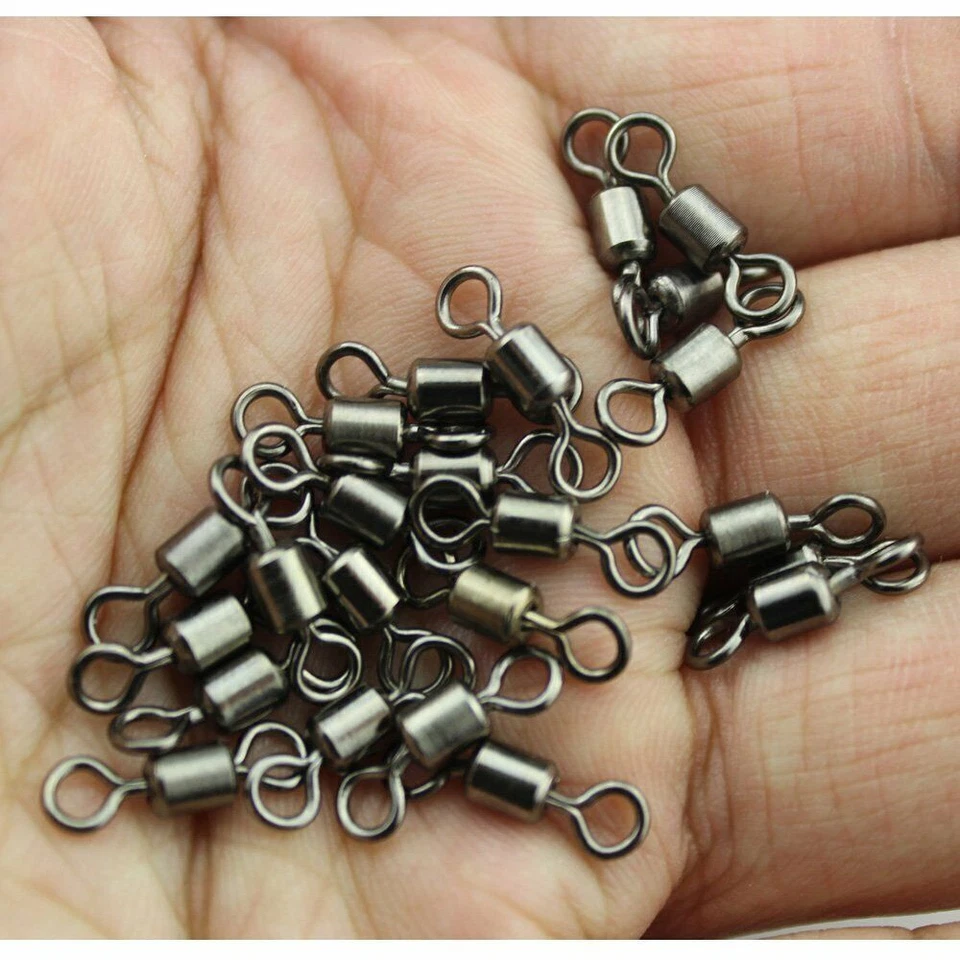 100/50x Rolling Barrel Swivel 42-330lb Fishing Swivels Solid Ring #1-#8,1/0-6/0 - Image 3 of 4