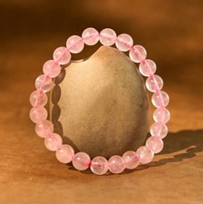 Rose Quartz Bracelet 8mm Round Healing Crystal Gemstone Beaded Stretch Bracelet