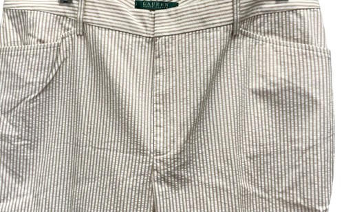 Polo Ralph Lauren Seersucker White Striped Wide Leg Pants Womens Size12, NEW - Picture 2 of 3