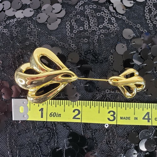 Spilla vintage firmata NAPIER spilla 4” tono oro sciarpa giacca design elegante regalo - Foto 5 di 7