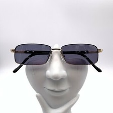 Vintage Rochester Optical Black Gold Rectangle Sunglasses Korea FRAMES ONLY