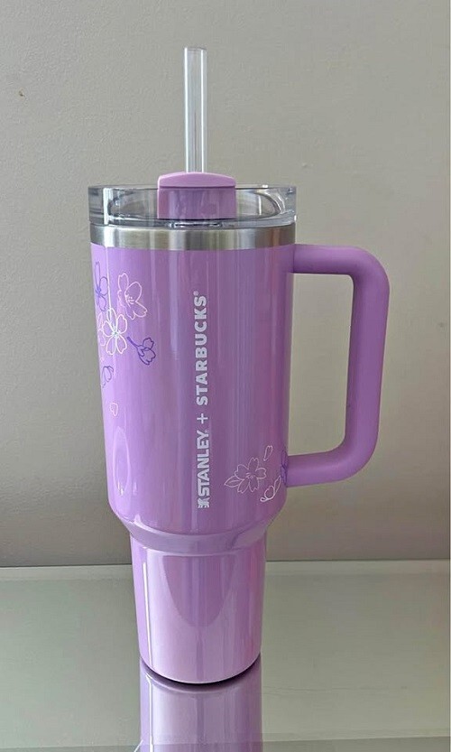 New Stanley X Starbucks Limited Ed. Lavender Sakura 40oz Tumbler