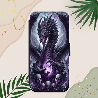 DRAGON SKULL BALL FANTASY FLIP WALLET HANDYHÜLLE FÜR IPHONE SAMSUNG PIXEL