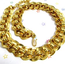 VTG RUNWAY WEIGHTY GP 19" NAPIER DOUBLE LINK CHAIN NECKLACE CLASSIC STATEMENT