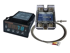 12V DC 1/32DIN PID Temperature Controller, Blue + 25A SSR + K thermocouple