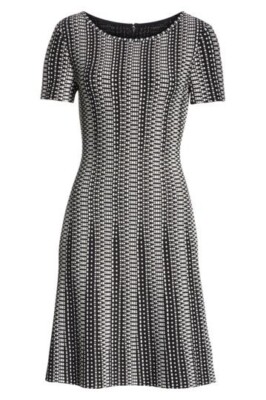 slim fit dress slacks Juliette Fit and Flare Knit Dress