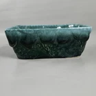 Vintage Hull USA Mid Century Green Agate Drip Glaze Grapes Ceramic Planter F18