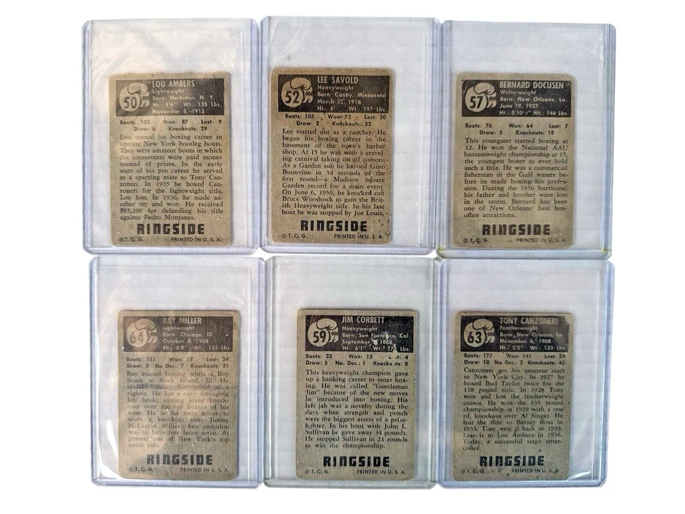 1951 Topps Ringside Vintage Lot 22 Boxing Cards Graham-Tunney-Sullivan-Corbett - Image 4 of 4