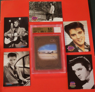 ELVIS PRESLEY HAIR STRAND RELIC & ELVIS JET CARD GRADED BGS 9.5 GEM MINT +5 CARD