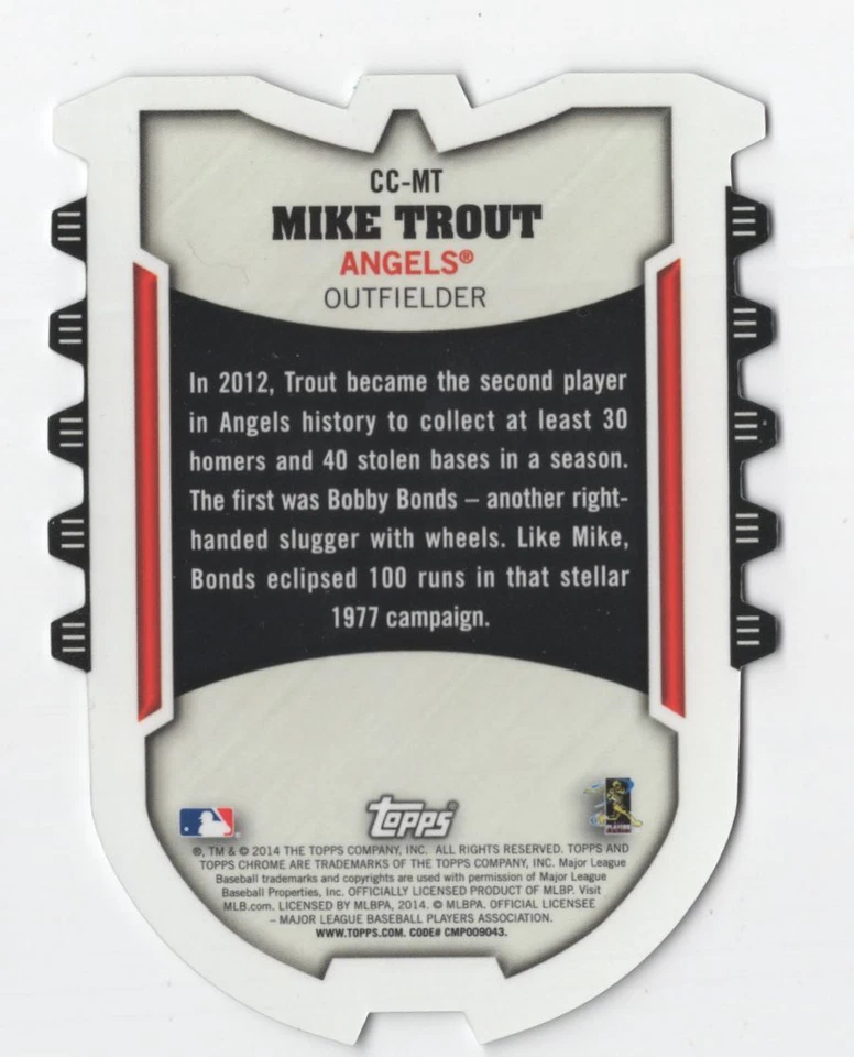 2014 Topps Chrome Connections Die Cuts Mike Trout Los Angeles Angels #CC-MT - Image 2 of 2