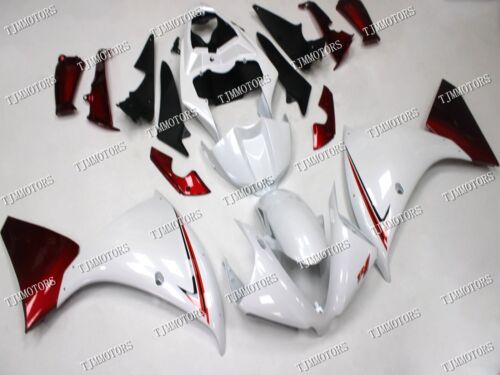 Fit for 2012-2014 YZF R1 Pearl White Red ABS Injection Mold Bodywork Fairing Kit - Afbeelding 1 van 9