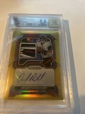 2022 Panini Prizm Desmond Ridder Gold Rookie Patch Auto /10 RPA Falcons RC