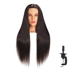 26"-28" Mannequin Head Hair Styling Training Manikin Cosmetology Doll Head Sy...