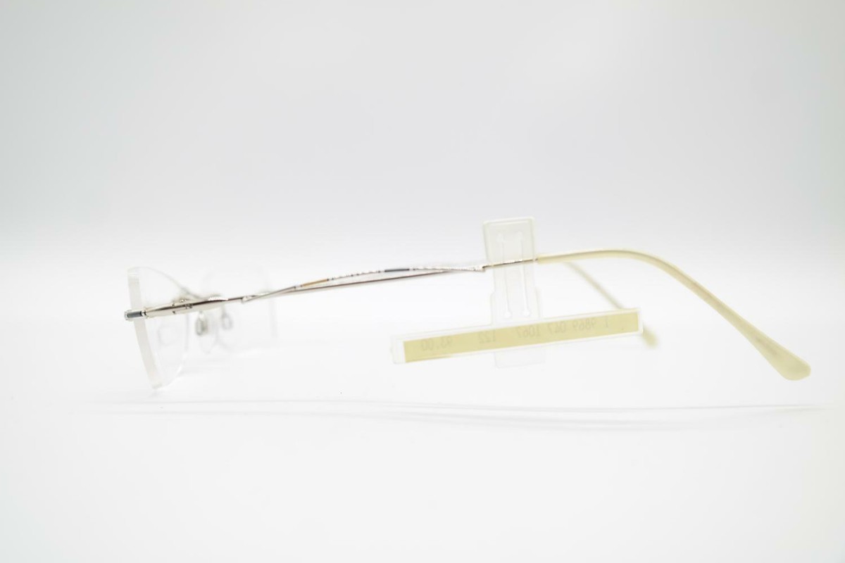 Vintage Nigura N 1067 Silver Multicolored Rimless Glasses Frame