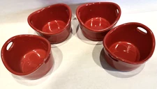 Rachel Ray Set Of 4 Red 10 Oz Oval Stoneware Ramekins Baking Dishes Red