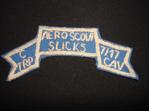 Vietnam War Hand Made Patch, C TROOP 7th Sq 17th Cavalry Rgt AERO SCOUT SLICKS - Picture 1 of 2