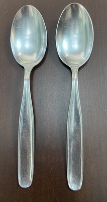 PINTI EDELSTAHL 2 LÖFFEL VINTAGE 60ER JAHRE MITTLERE GRÖSSE LÄNGE 17,5 cm