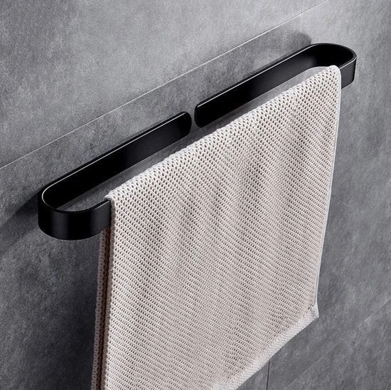 Happy Goods Handtuchhalter Bad 60 cm - Handtuchhalter Schwarz - Ohne Bohren /