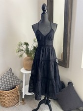 Lulus Black Midi Dress With Lace Detail NWT Size XS