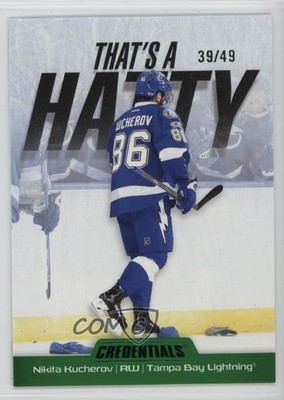 2024-25 Upper Deck Credentials That's a Hatty Green 39/49 Nikita Kucherov 00d2