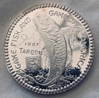1967 H. Alvin Sharpe Jefferson City Buzzards 1oz .999 Silver Doubloon Tarpon