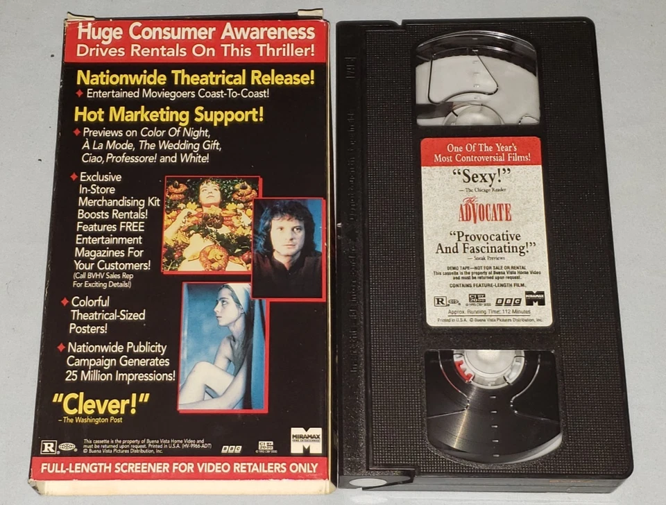 The Advocate VHS 1993 Erotic Screener Colin Firth, Ian Holm, Donald Pleasence - Image 2 of 2