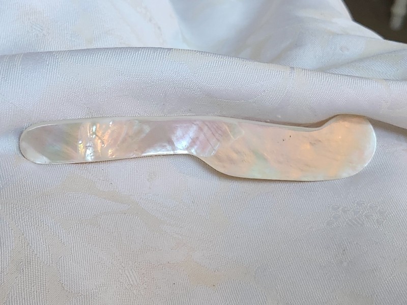 vintage mother of pearl butter or cheese knife beautiful