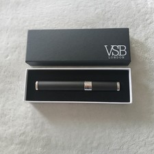 VSB London Black Carbon Fiber and Stainless Steel Cigar Tube-Excellent Condition