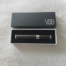 VSB London Black Carbon Fiber and Stainless Steel Cigar Tube-Excellent Condition