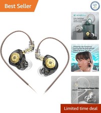 Dynamic Bass In-Ear Headphones with Detachable Cable for Music and Gaming, Black