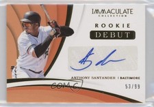 2018 Panini Immaculate Rookie Debut Signatures 53/99 Anthony Santander Auto 0g4