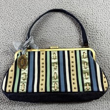 Kenzie Womens Striped Frame Handbad Purse Bag...