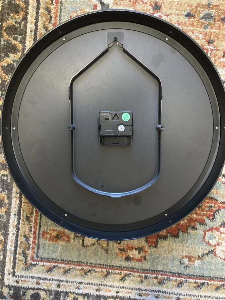 14-дюймовые круглые настенные часы из акурита черно-белые большие номера легко читаемые офис деко - Изображение 3 из 4